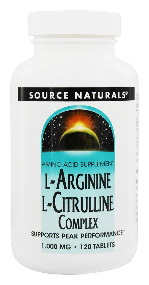 Аргинин L Source Naturals 1000 мг 120 таблеток