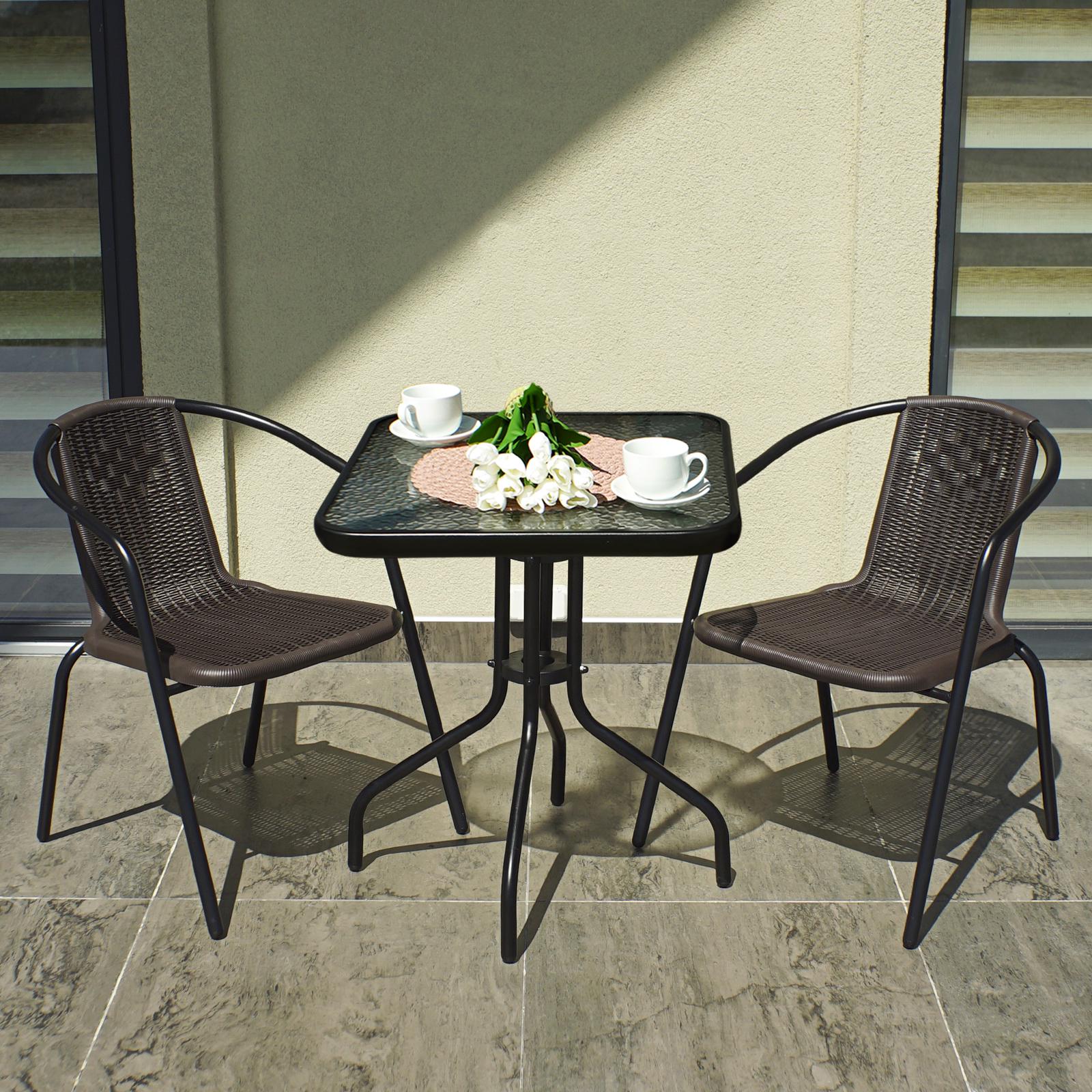 Комплект мебели 4Points Monza-2 с квадратным столом и двумя стульями Коричневый