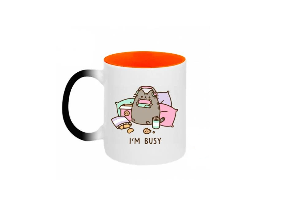 Кружка-хамелеон Pusheen I'm Busy двухцветный (22765810)