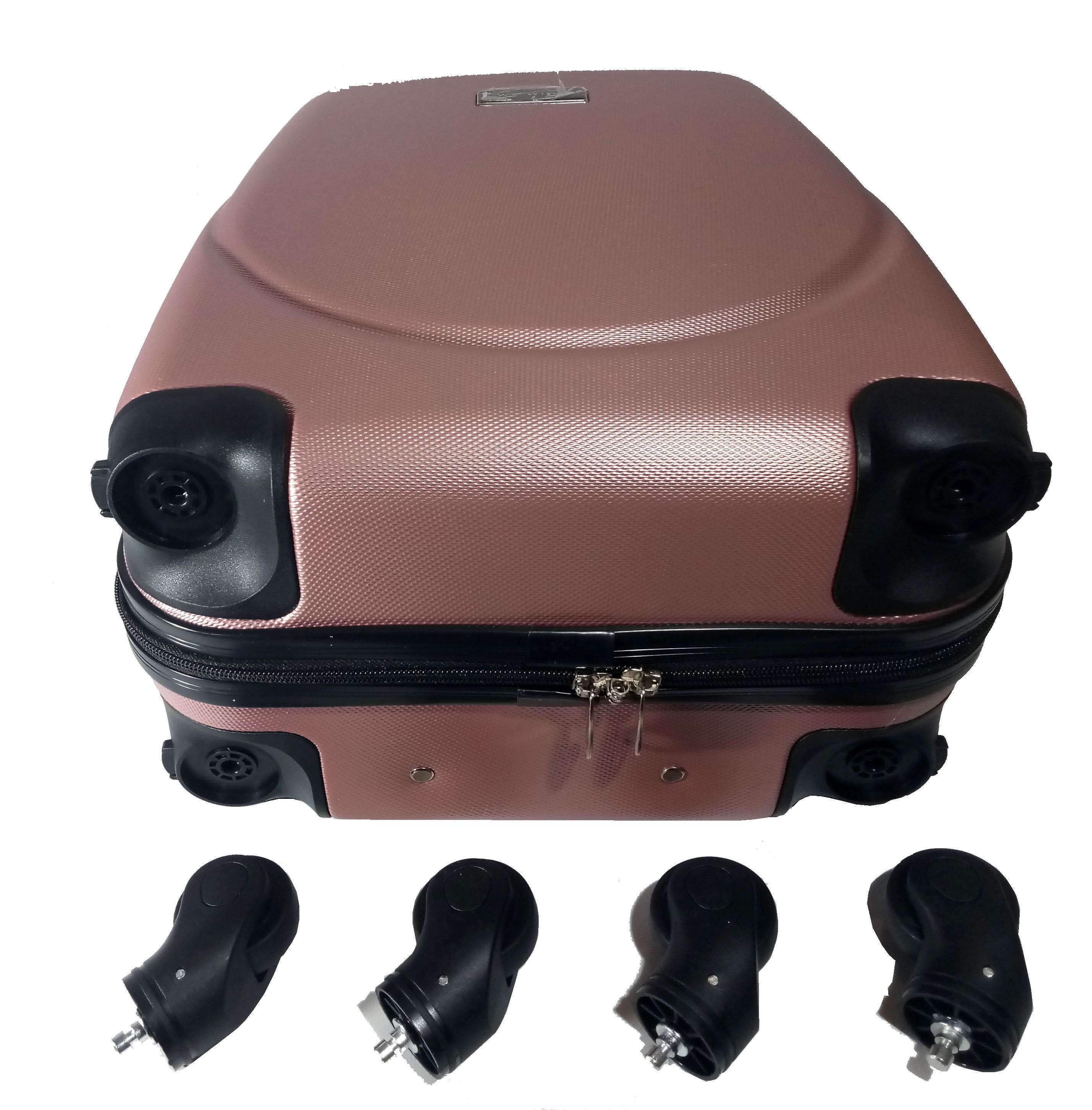 Чемодан пластиковый Fly 310 XS мини ручная кладь на 4 колесах Розовое золото (CEKRBFL310XM4RZZ) - фото 5