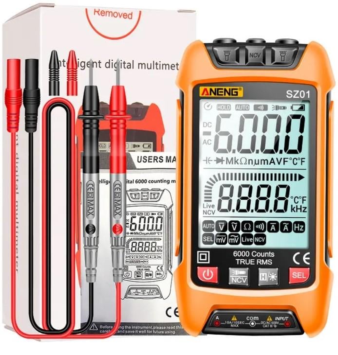 Мультиметр ANENG SZ01 з NVC та ліхтарем Помаранчевий