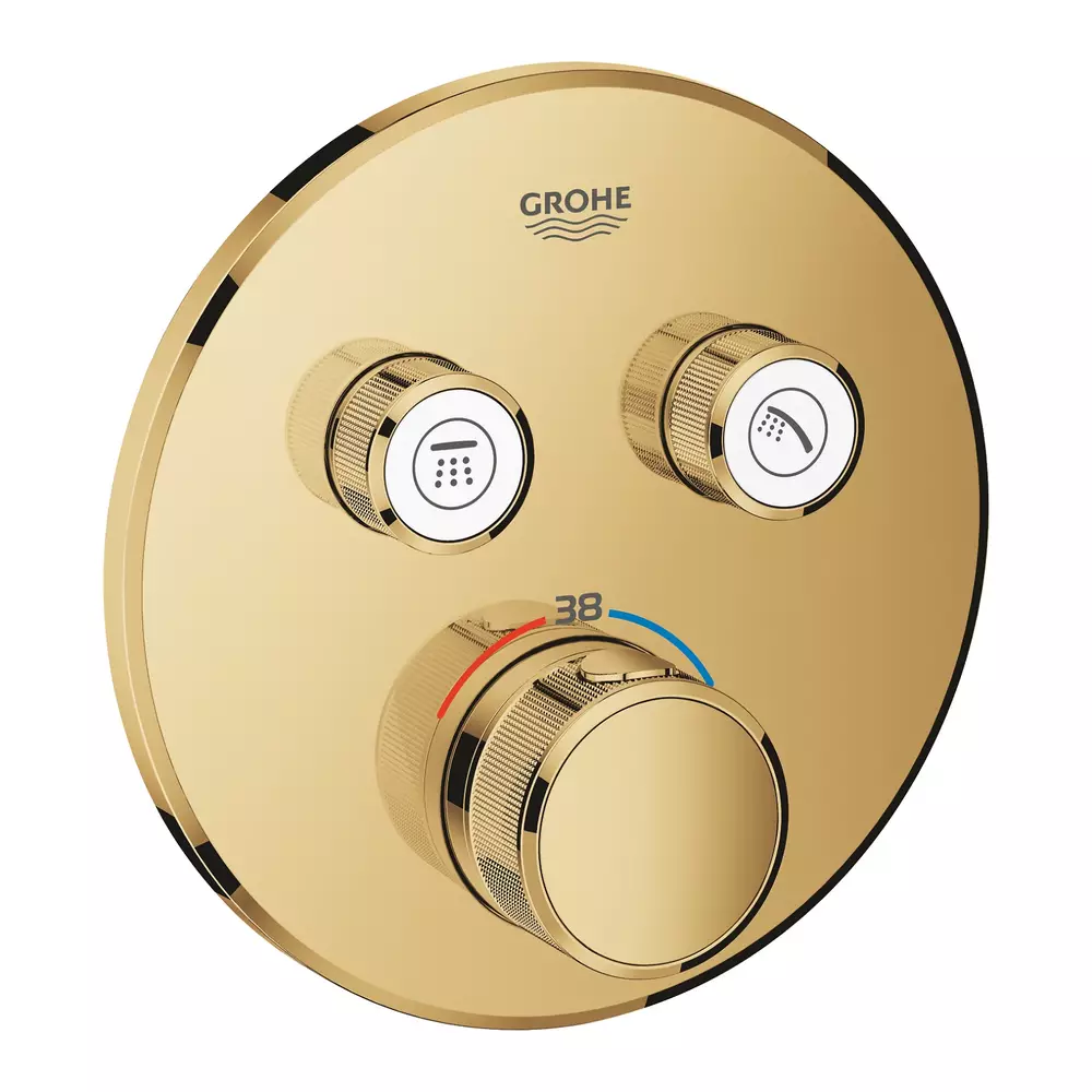 Смеситель скрытого монтажа для душа Grohe Grohtherm SmartControl 29119GL0 с термостатом на 2 выхода Золотой (481596)