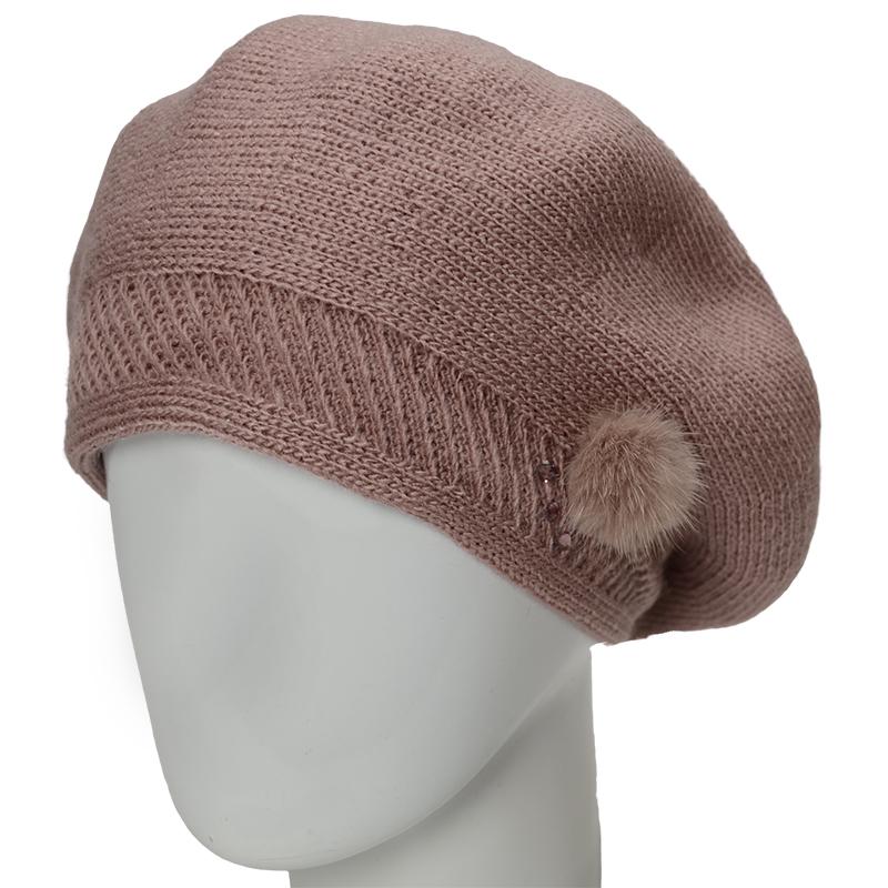 Берет женский Lirus Эталон шерстяной двойной Светло-пудровый (111581)