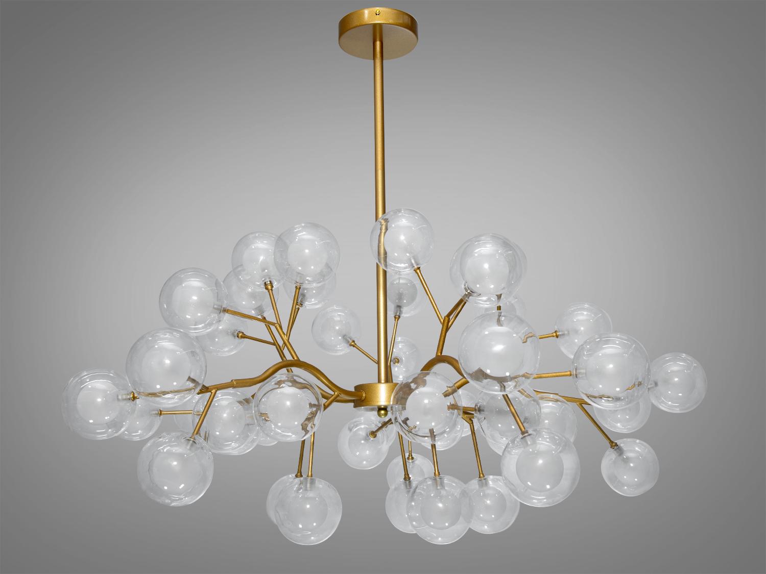 Люстра подвесная Светлячок 45 ламп Золотой сатин (886-45B GD) - фото 1 Люстра подвесная Светлячок 45 ламп Золотой сатин (886-45B GD) - фото 1