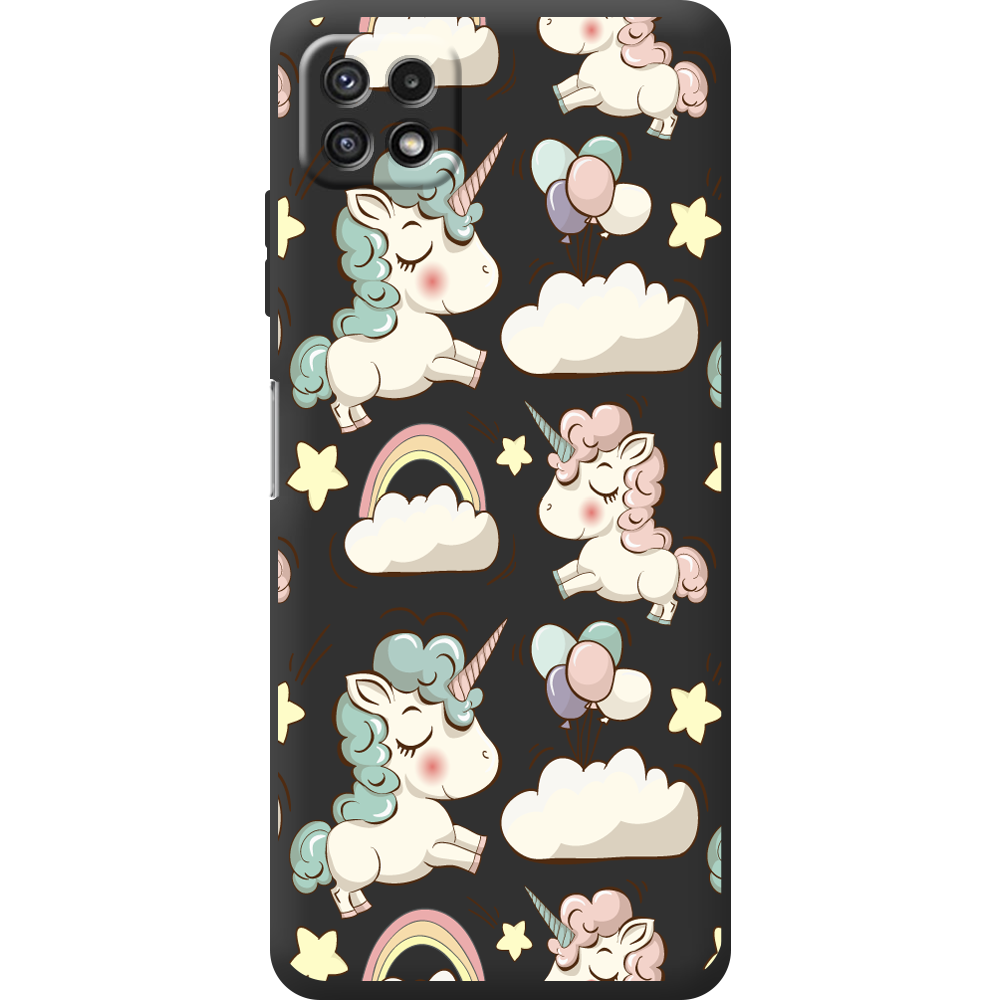 Чохол BoxFace Samsung Galaxy A22 5G (A226) Unicorns Чорний силікон (44332-cc2-44335)