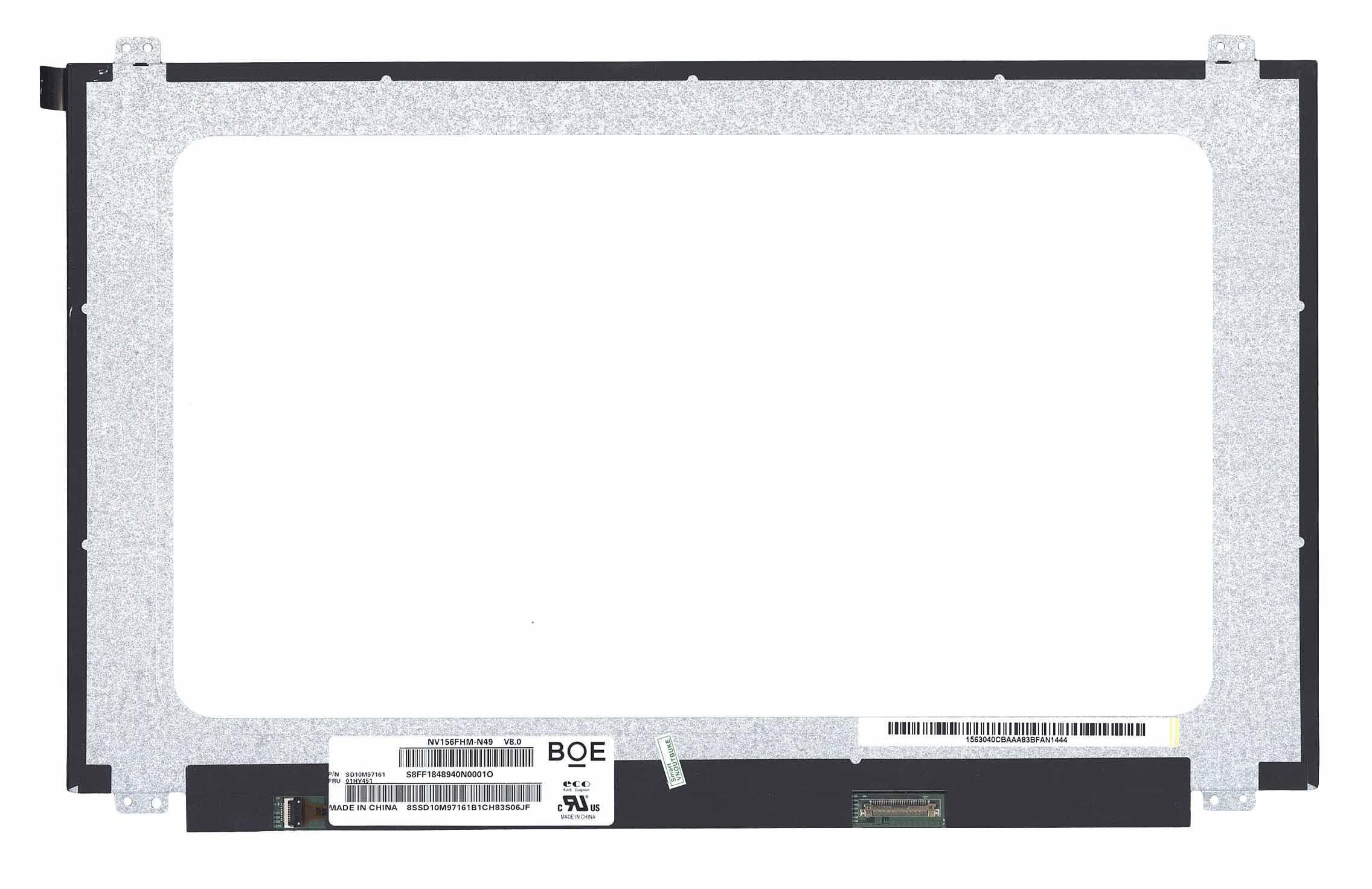 Матрица для ноутбука 15,6" Slim 30 pin eDP справа 1920x1080 LED IPS крепления верх/низ матовая BOE-Hydis NV156FHM-N49