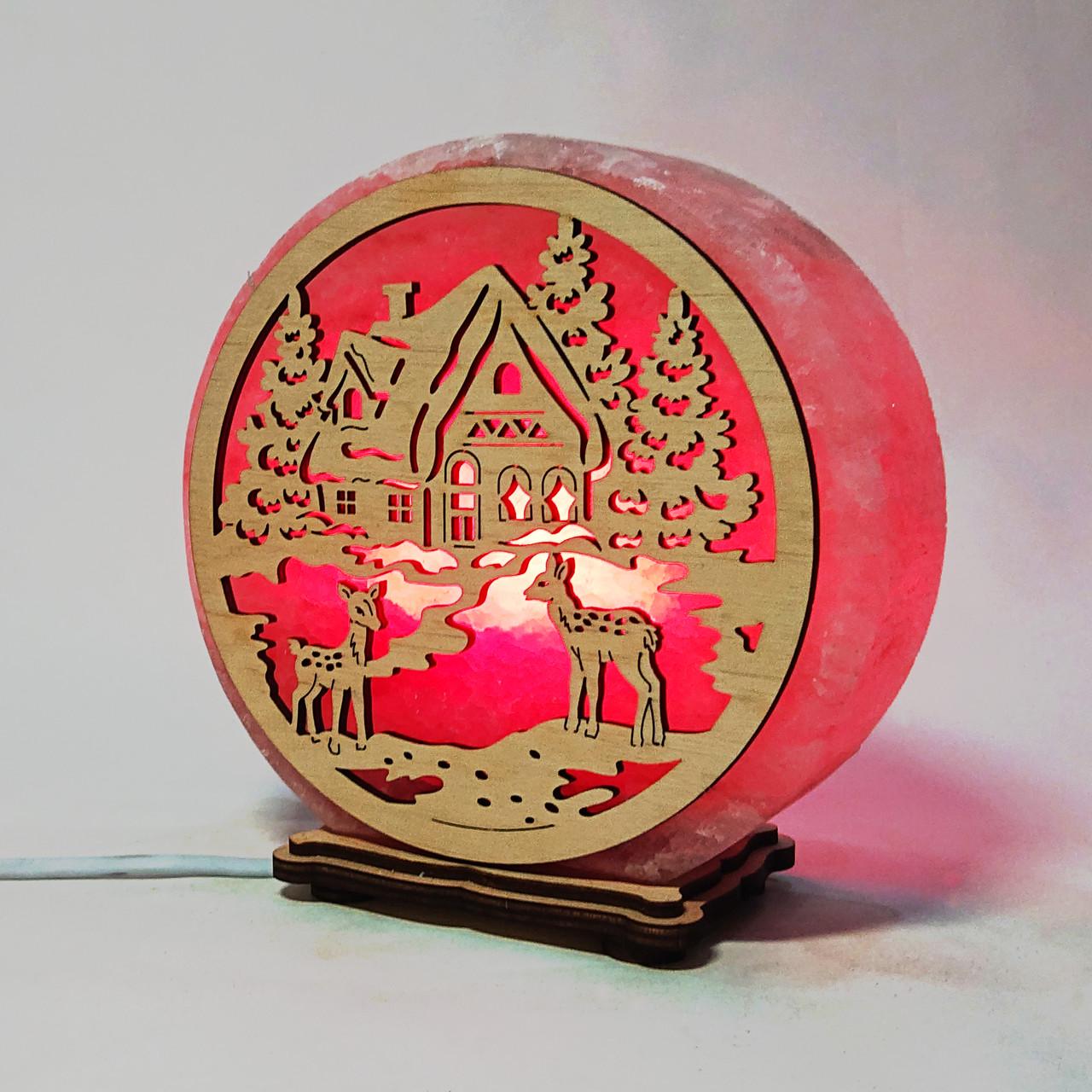 Соляной светильник Домик в лесу (KБ-00010-r)