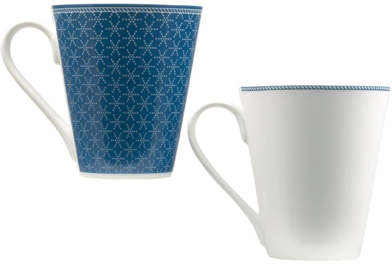 Набор керамических кружек Bergner Infinity Chefs Essence 320 мл 4 шт. Синий/Белый (BGIC-10001)