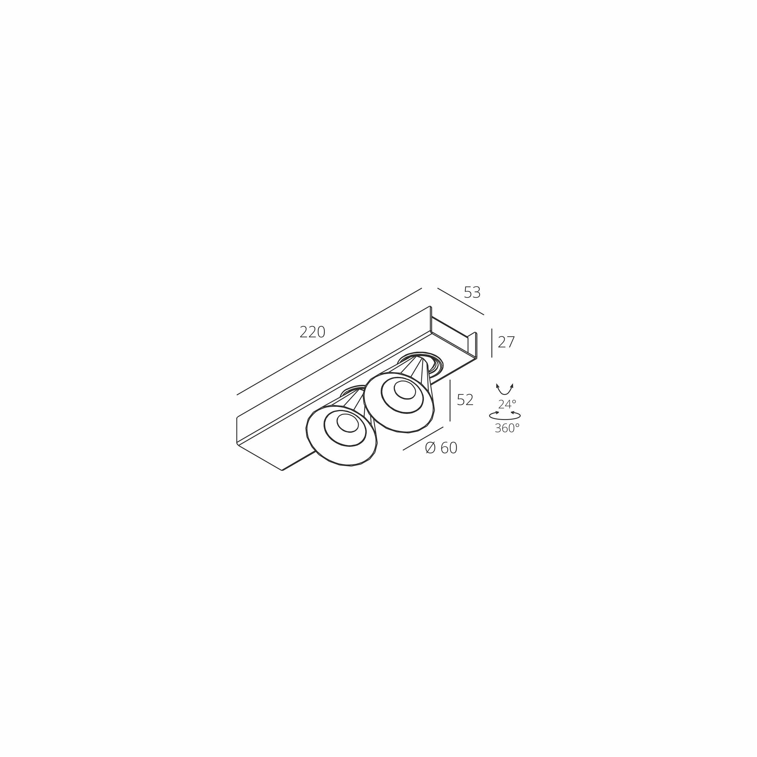 Точечный светильник Skarlat RSLC74131-2 2x7 W BK 3000K (1695400) - фото 2