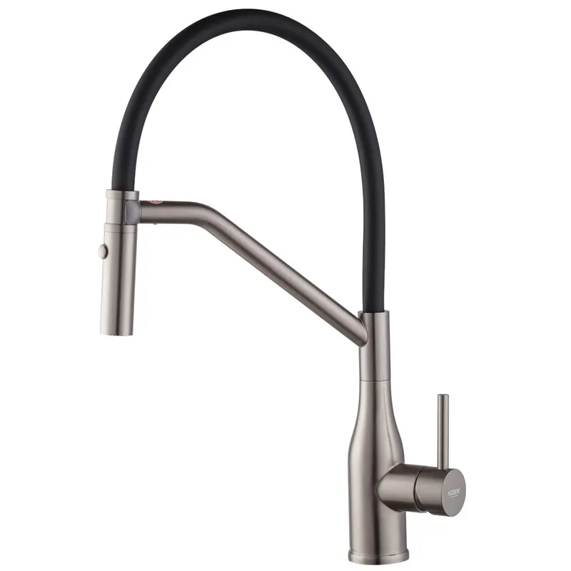 Змішувач для кухні KOER KI-70026-07 з нержавіючої сталі з силіконовим виливом Графіт (OL-KR5211)