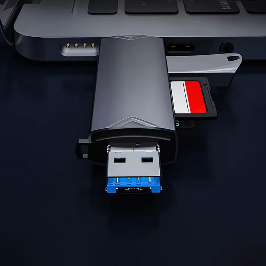 Кардридер U&P USB Type-C/USB 3.0/Micro USB-microSD/SD/USB 3.0 OTG Grey (SSE-U08-GY) - фото 8 Кардридер U&P USB Type-C/USB 3.0/Micro USB-microSD/SD/USB 3.0 OTG Grey (SSE-U08-GY) - фото 8