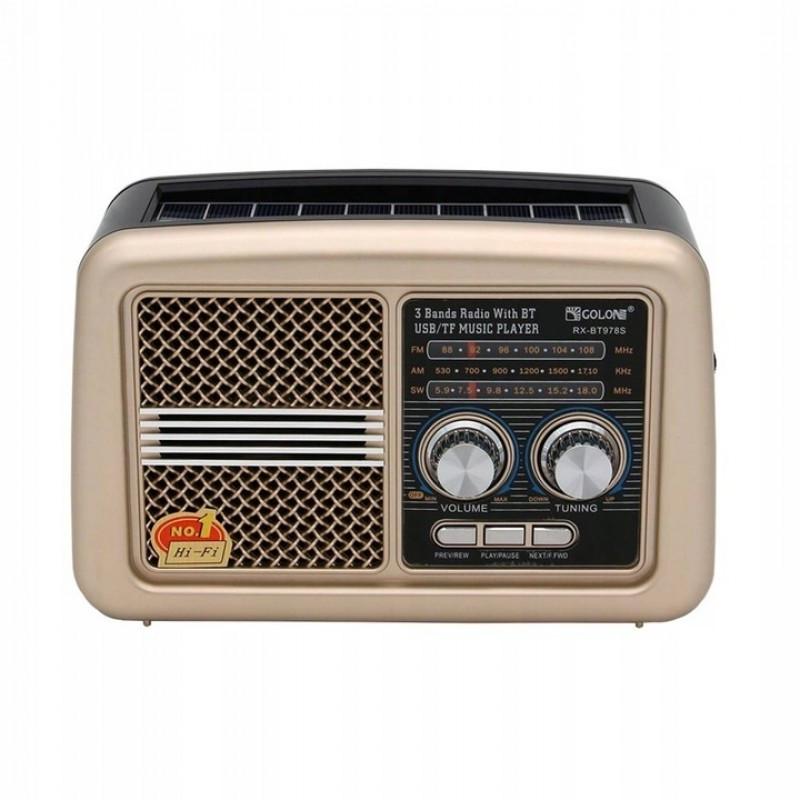 Радіоприймач Golon RX-BT978S на сонячній батареї з MP3 та Bluetooth (8284)