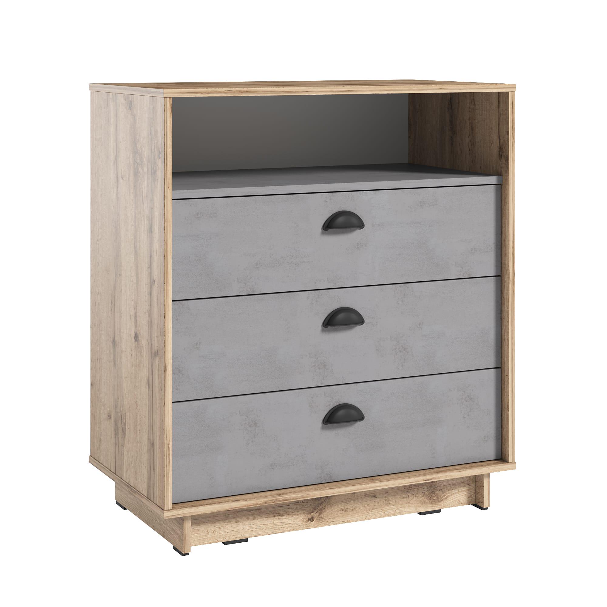 Комод с 3 ящиками Nikoshop К-1 800x900x450 мм Апалачи/Бетон Тефра