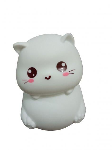 Силиконовый ночник Котик с аккумулятором