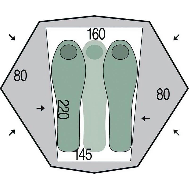 Палатка трехместная Pinguin Aero 3 DAC Green (PNG 140743) - фото 2