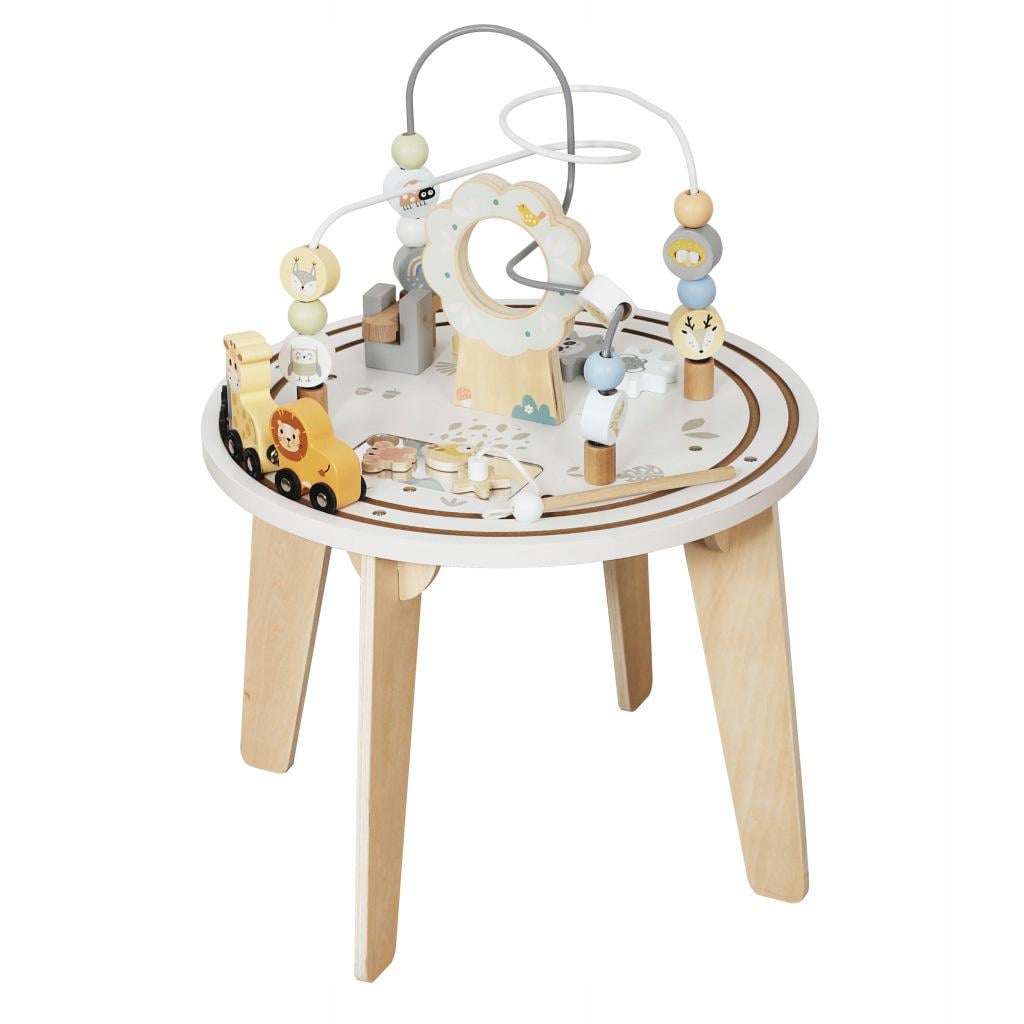 Стол деревянный манипулятивный Монтессори Gotel 2в1 сенсорная дорожка/петля/транспортные средства (B70I)