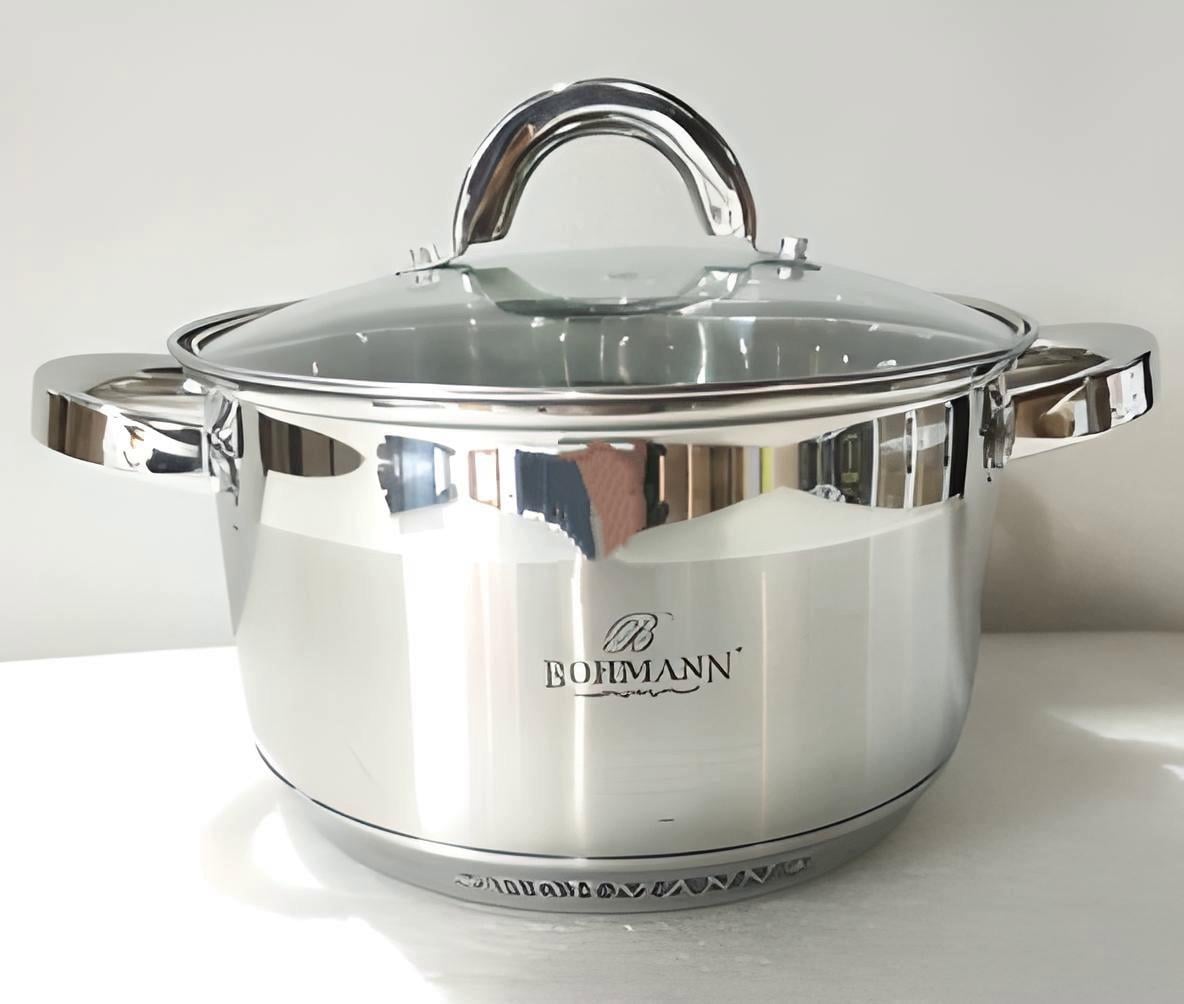 Кастрюля нержавеющая Bohmann с крышкой 24 см 6,5 л (BH-0715-24)