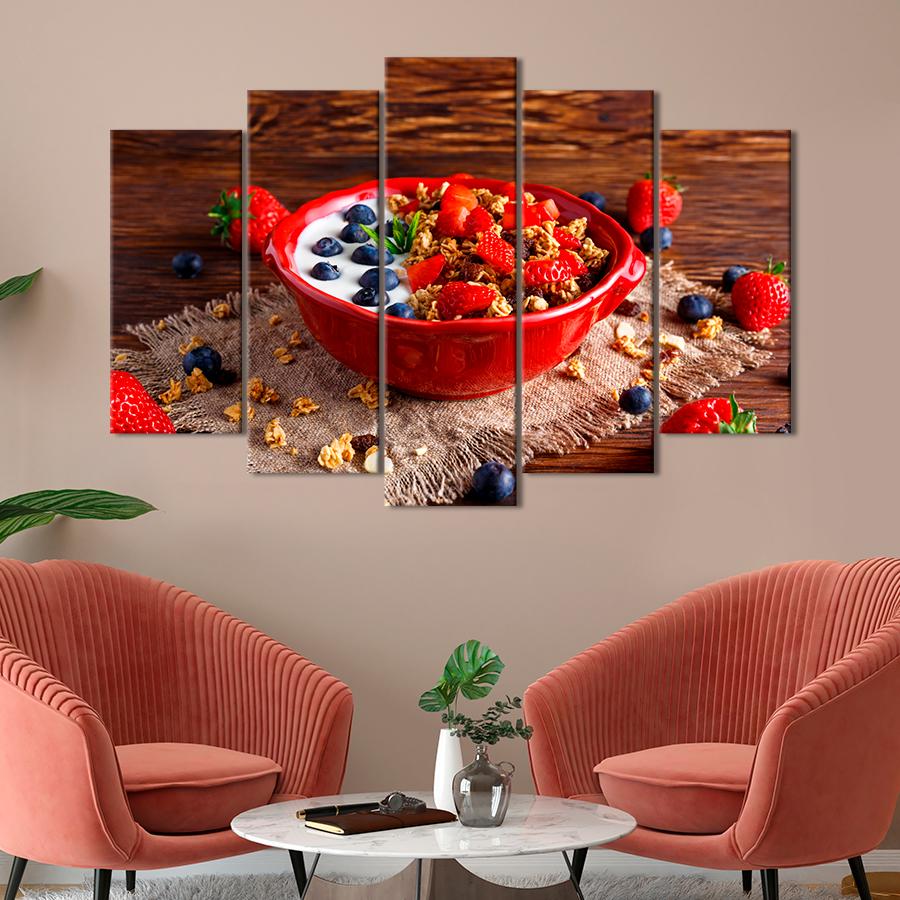 Настенний декор Полезный завтра: мюсли с ягодами и йогуртом 187x119 см (A281-5)