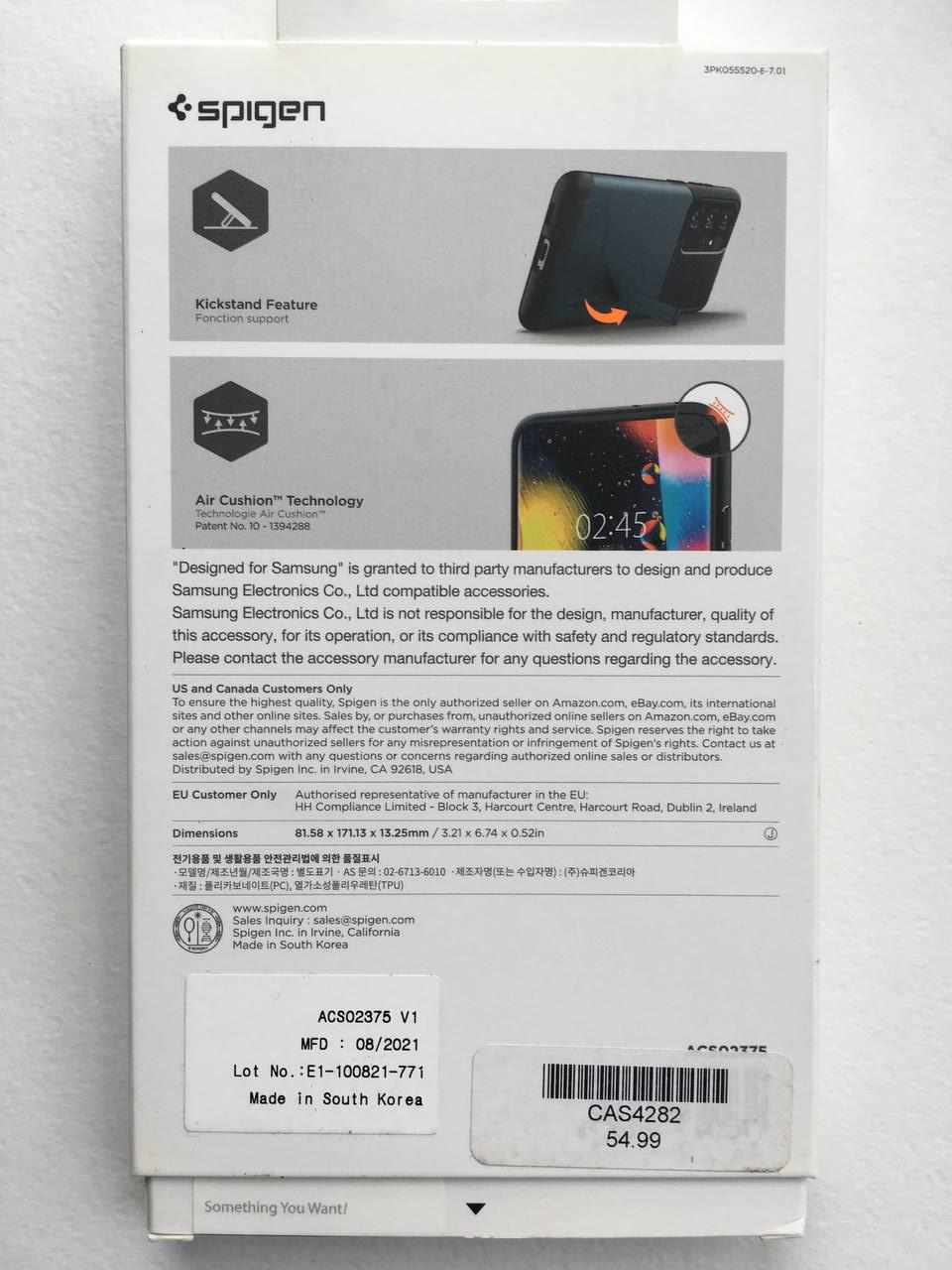 Чехол противоударный с подставкой Spigen Slim Armor ACS02375 для Samsung Galaxy S21 Ultra (6.8") Slate - фото 6