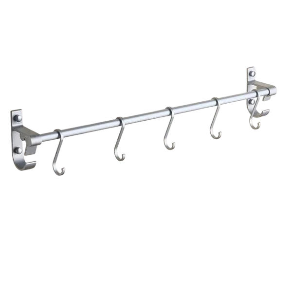 Рейлінг для кухні з гачками 100 см Срібний (36928)