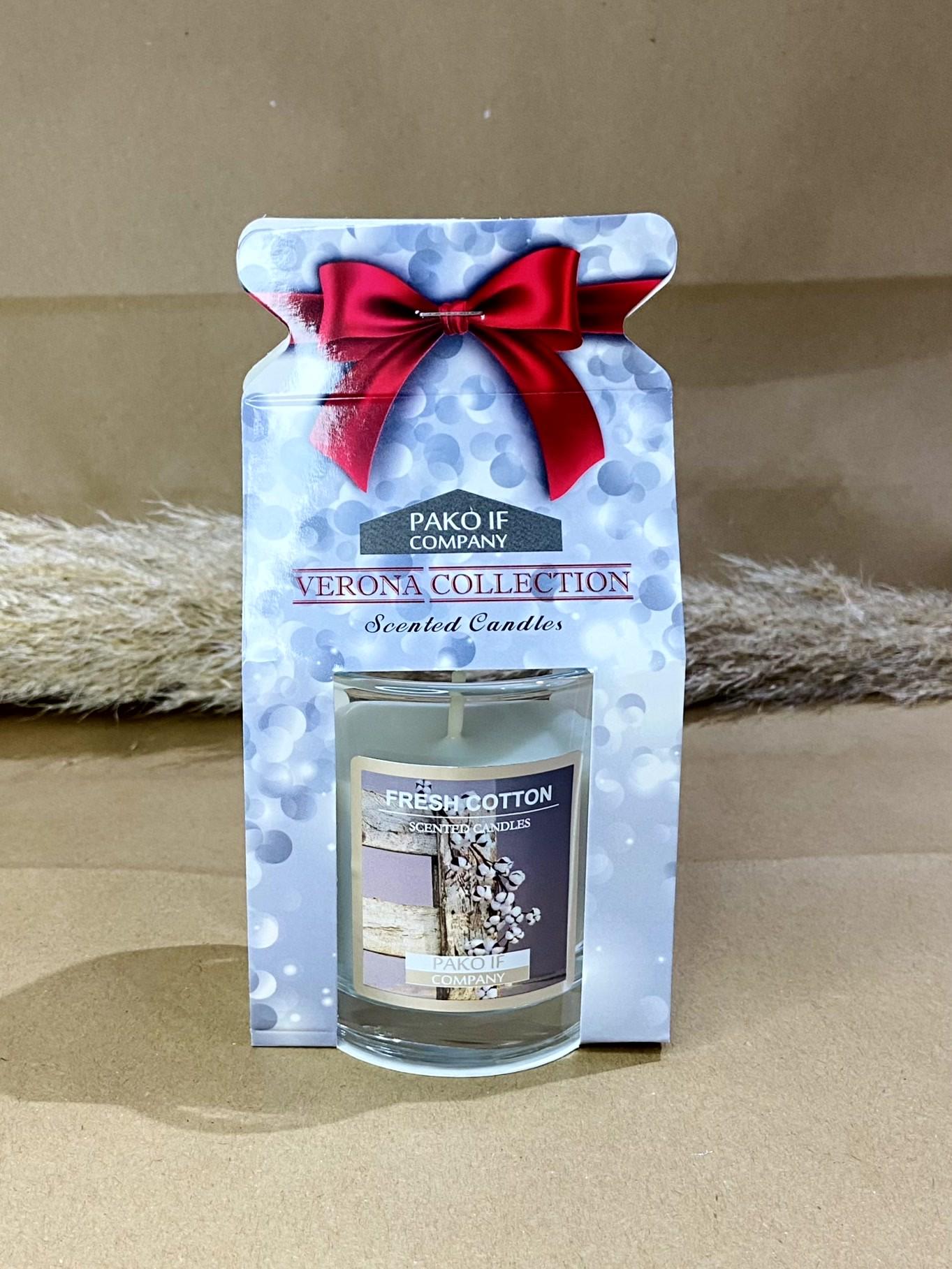 Свеча ароматическая в стекле Verona Свежесть хлопка