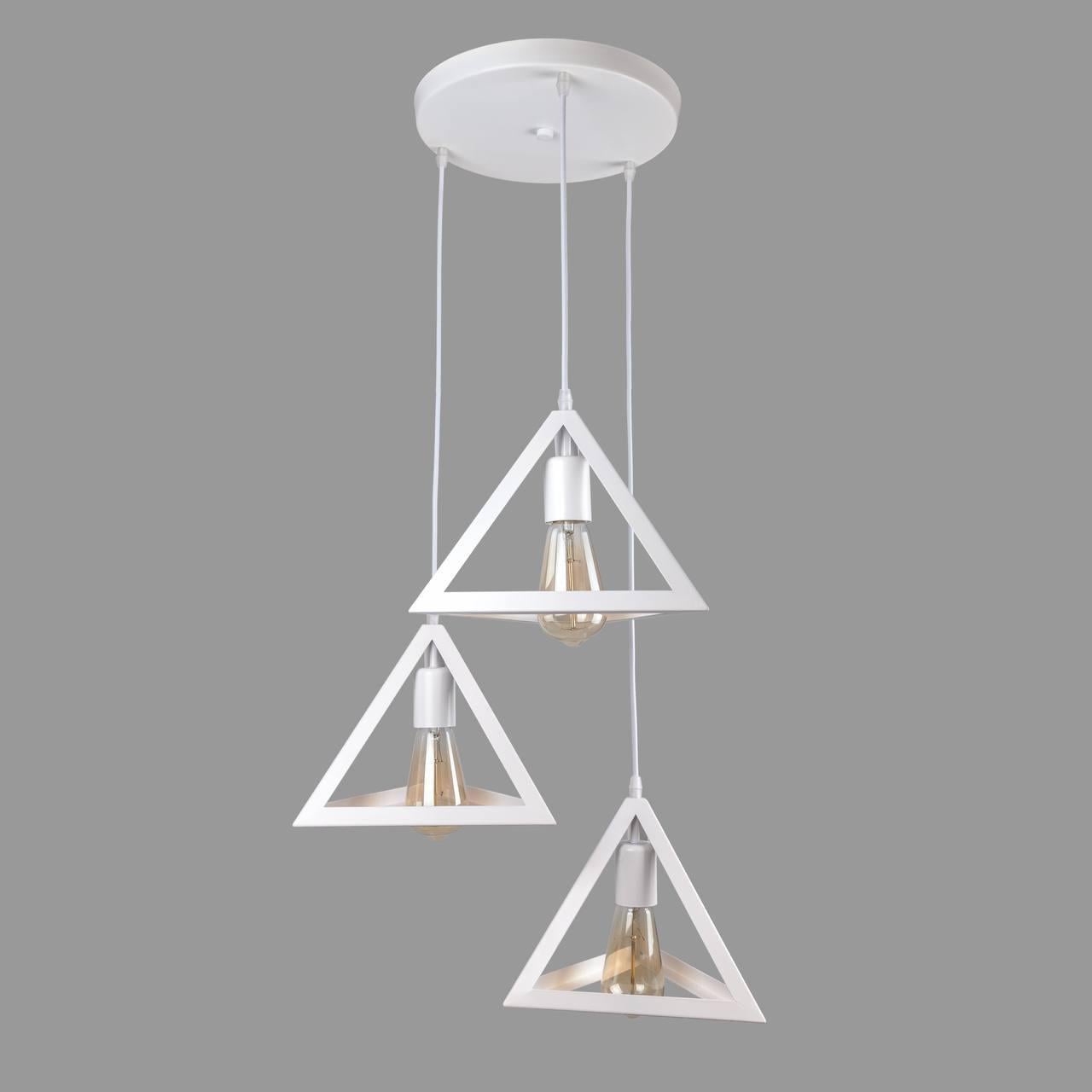 Люстра лофт из 3-пирамид Белый (56-PR220F-3 WH (300)