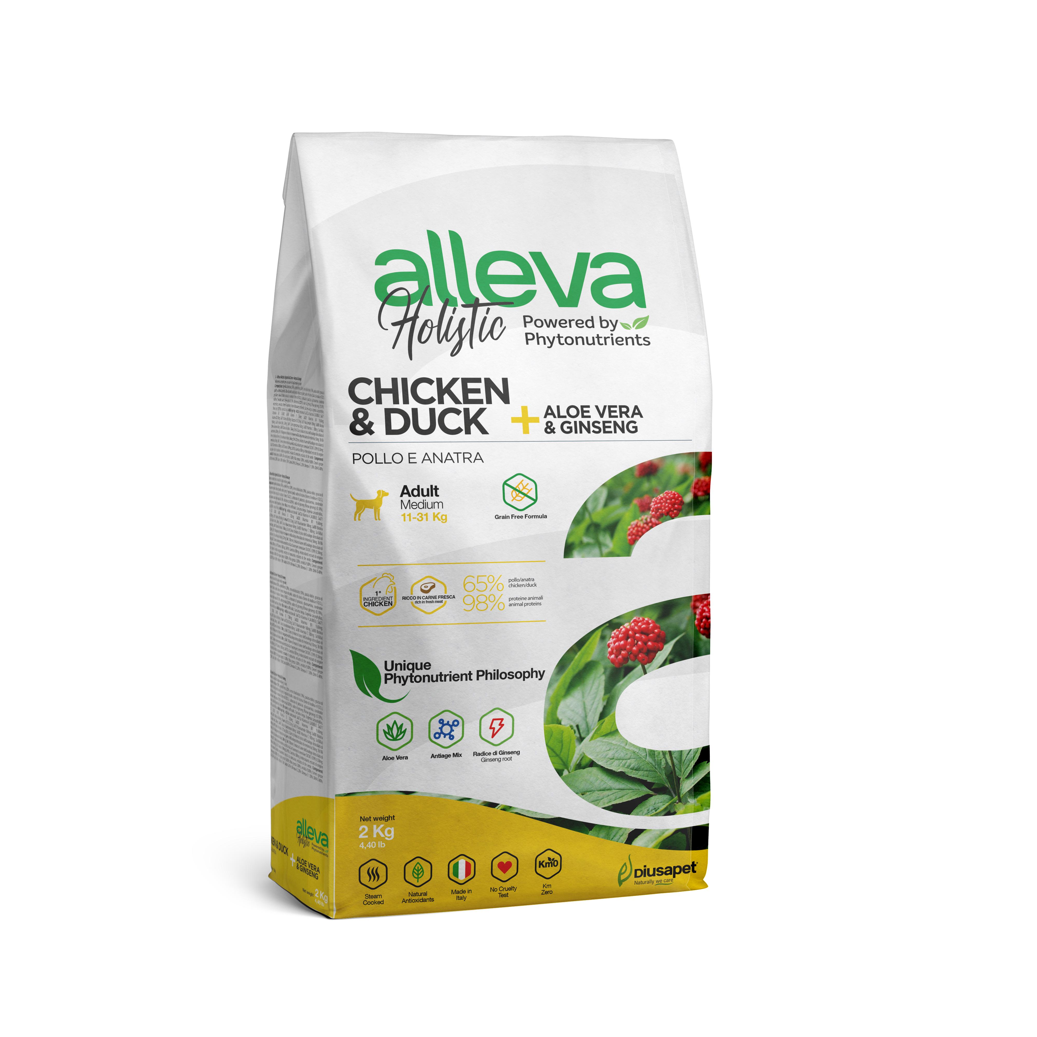 Корм сухой для взрослых собак Alleva HOLISTIC CHICKEN&DUCK MEDIUM с курицей и уткой 2 кг (P00230)