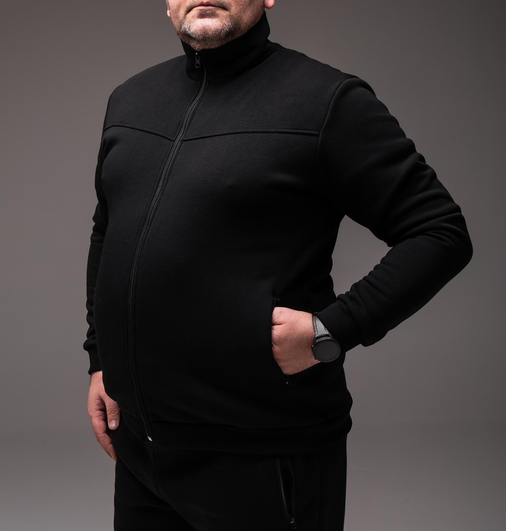 Спортивний костюм чоловічий зимовий на флісі батал 3XL Чорний (2440) - фото 10