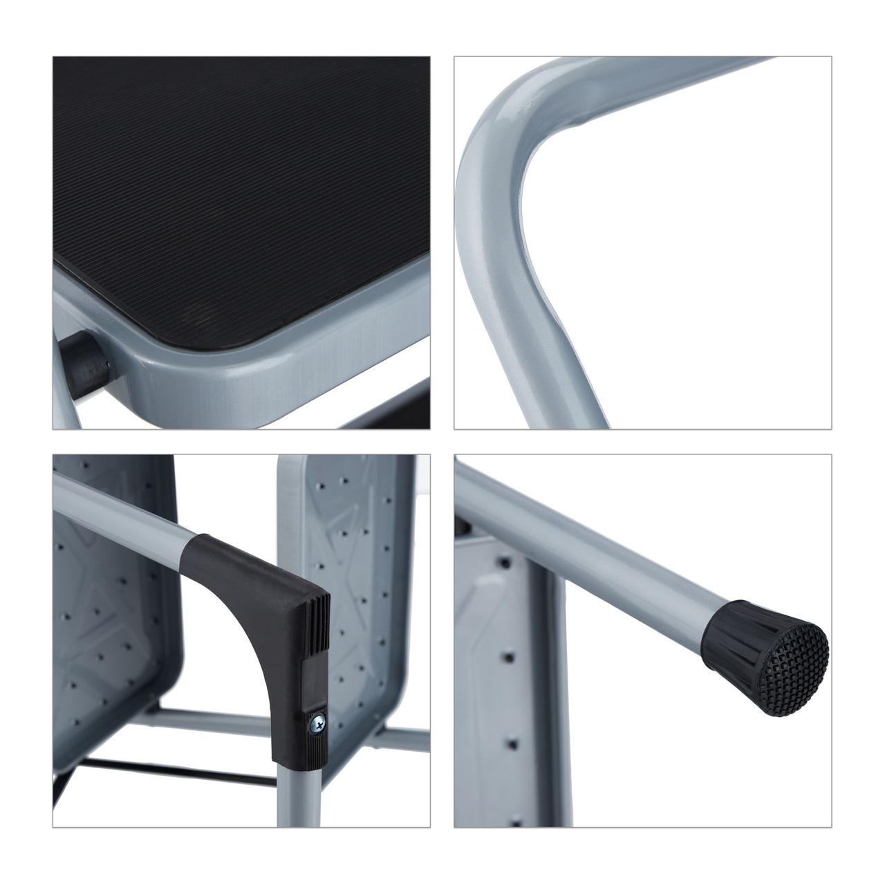 Стрем'янка розкладна Relaxdays на 2 сходинки Сірий/Чорний - фото 8 Стрем'янка розкладна Relaxdays на 2 сходинки Сірий/Чорний - фото 8