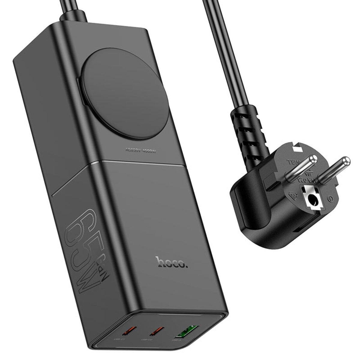 Удленитель Hoco NS4 Sharp PD65W 2C1A desktop socket EU/GER Black (6942007617352) - фото 2 Удленитель Hoco NS4 Sharp PD65W 2C1A desktop socket EU/GER Black (6942007617352) - фото 2