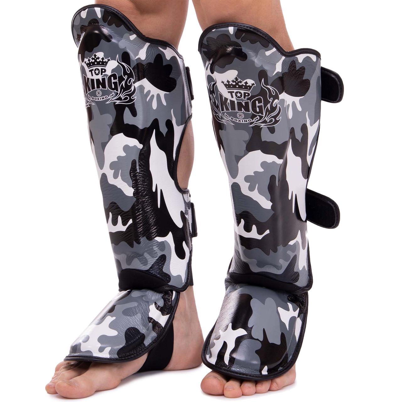 Защита голени и стопы Top King Empower Camouflage кожаный S Серый (TKSGEM-03)