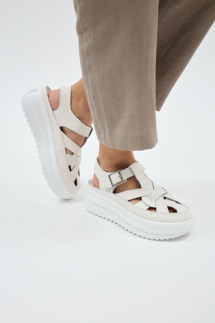 Сандалии женские LONZA на платформе р. 42 Бежевый (198409) - фото 5 Сандалии женские LONZA на платформе р. 42 Бежевый (198409) - фото 5