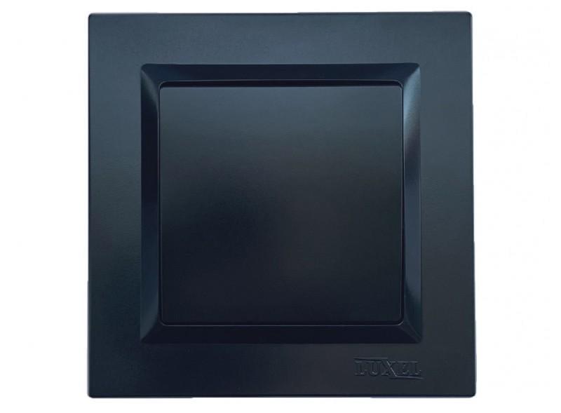 Выключатель одноклавишный Luxel JAZZ 9102+9002 с белым механизмом Черный (27552018)