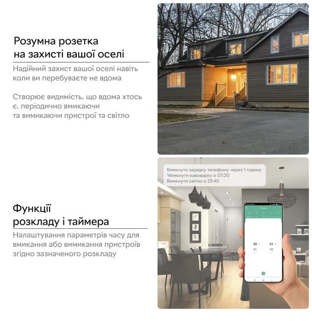 Умная розетка Tuya Smart Wi-Fi с таймером и ваттметром (12933069) - фото 5