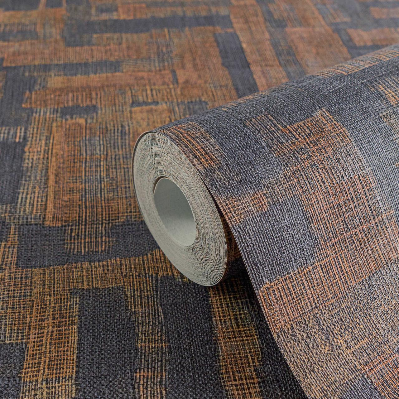 Обои флизелиновые AS Creation Metropolitan 78204-3 Противень винил горячего тиснения 0,53х10,05 м Сине-коричневый