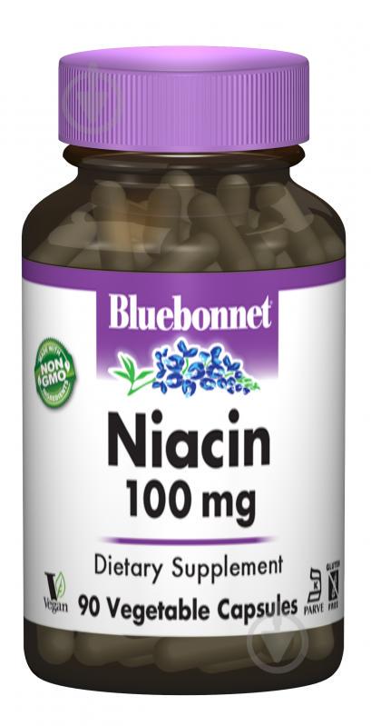 Ніацин (В3) 100 мг Bluebonnet Nutrition 90 гелевих капсул - фото 1