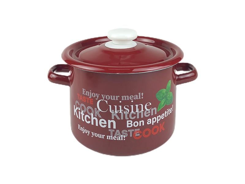 Каструля емальована Epos 4,5 л Бордовий (22-66-000535)