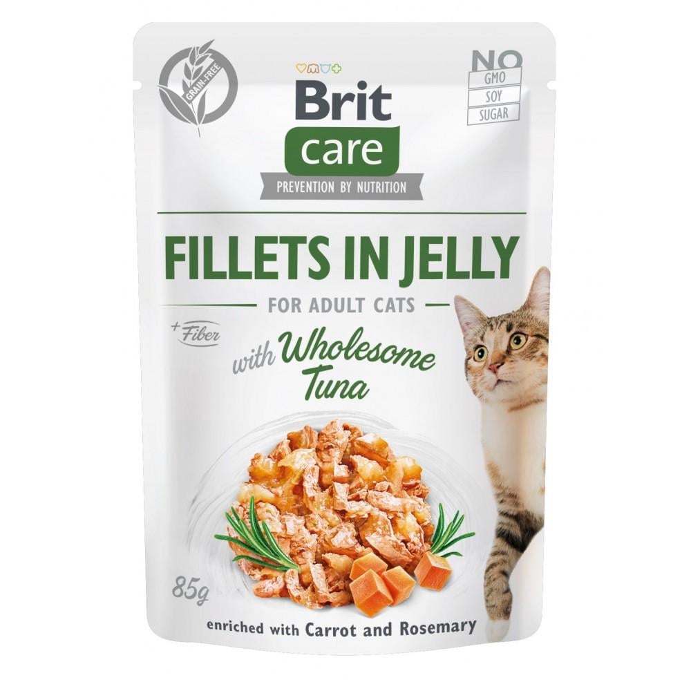 Корм влажный Brit Fillets in Jelly Wholesome Tuna для кошек филе в желе с тунцем 85 г (34806630)