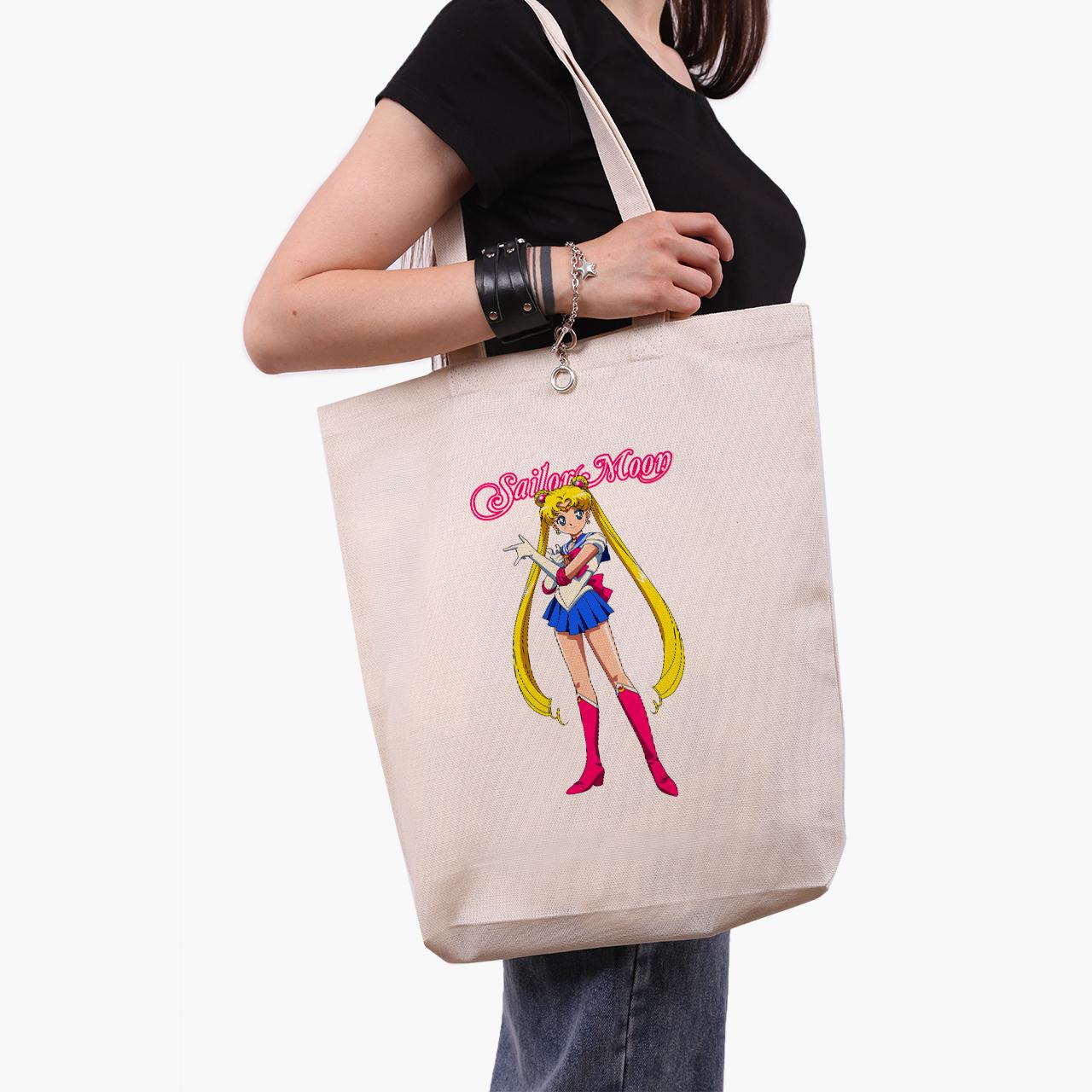 Эко сумка шоппер Sailor Moon 41x39x8 см Бежевый (9227-2916-WTD)
