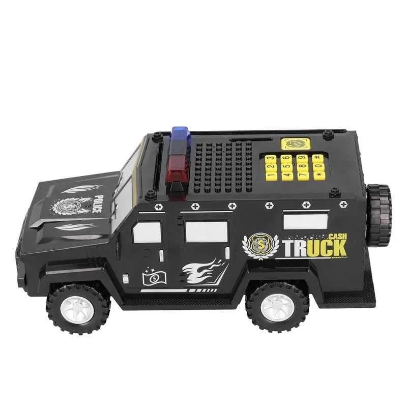 Копилка детская Cash Truck Полицейская машинка с конструктором на крыше с кодом и отпечатком пальца (e6cc2951)