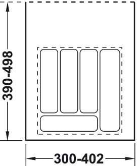 Лоток для столових приборів NM HL-3 400/450 мм Білий (FNT313) - фото 2