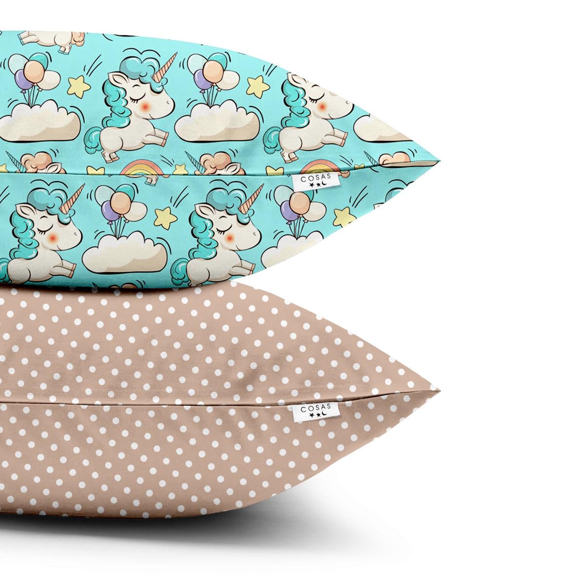 Набор наволочек Cosas 40х60 см 2 шт. Unicorn Mint Dots/Beige (4822052025093)