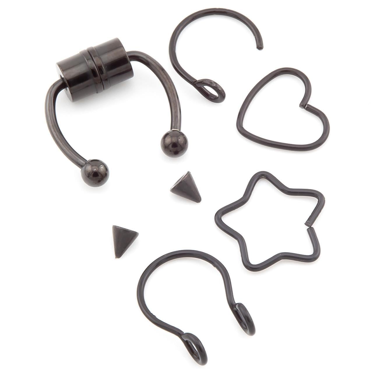 Набор подарочный пирсинга металлического 5 шт. Черный (НП0905п11)