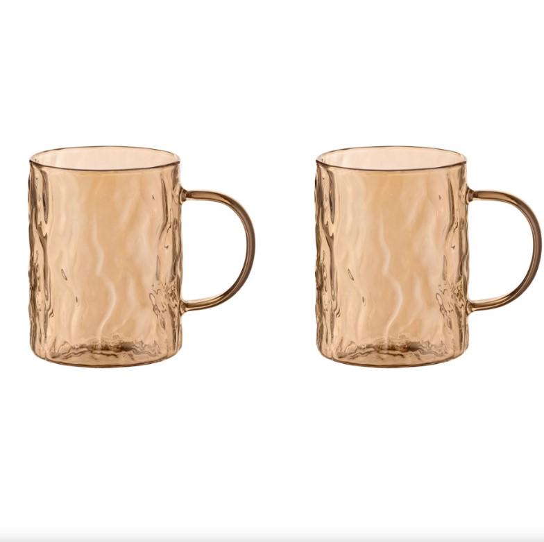 Набор чашек Ardesto Shine 260 мл 2 шт. Прозрачный/Золотой (AR2626GS)