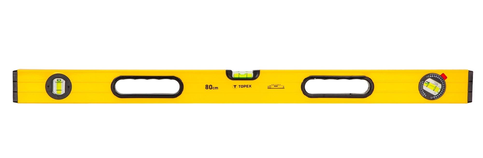 Уровень строительный Topex тип 600 3 капсулы 80 см Желтый (29C603) - фото 1