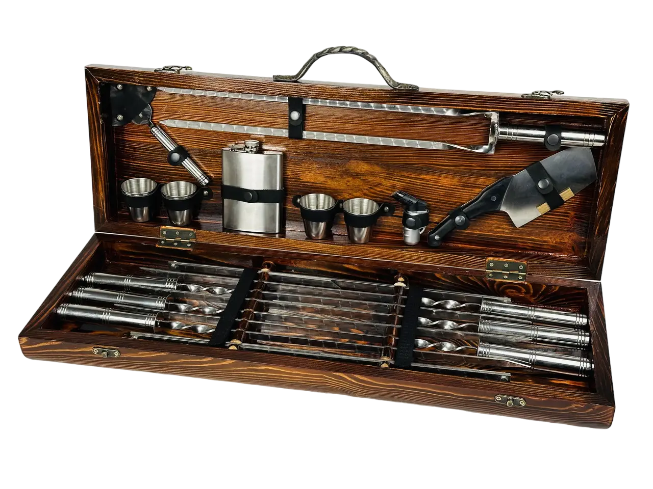 Набор шампуров в кейсе Серебро MAX 6 шт. (21-10-KS-7904)