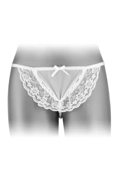 Трусики стринги с жемчужной ниткой Fashion Secret KATIA White