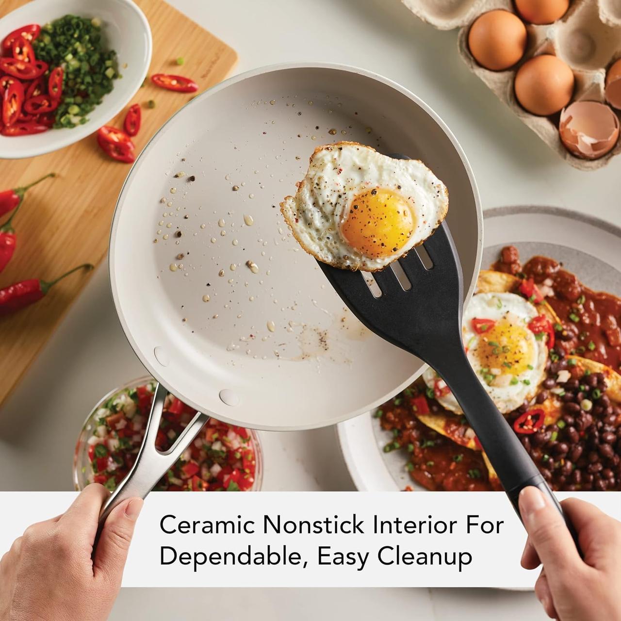 Сковорода керамічна KitchenAid з твердим анодованим та антипригарним покриттям - фото 3