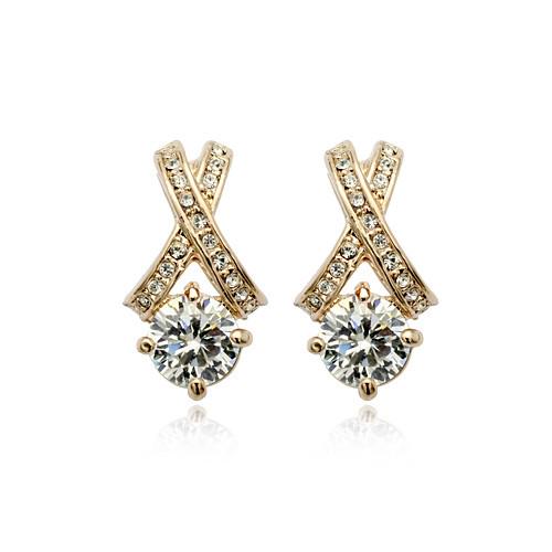 Серьги с кристаллами Сваровски 880483 Italina Белый