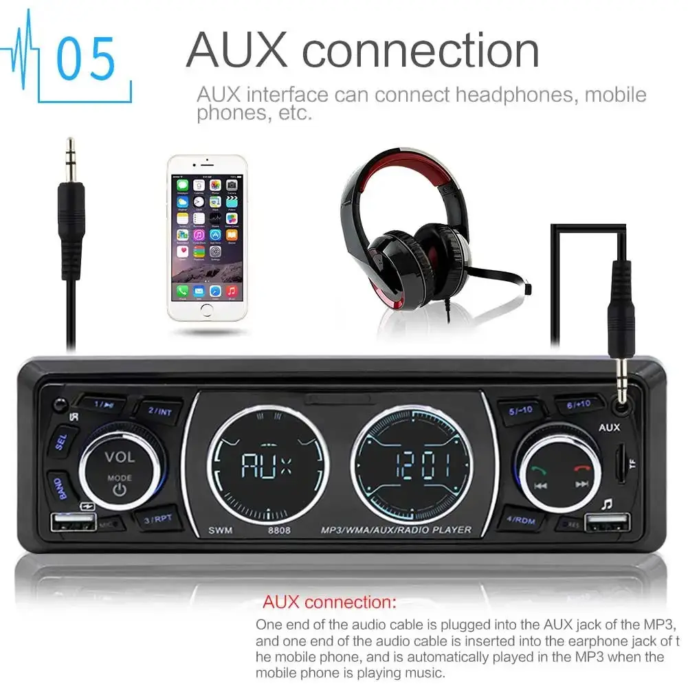 Автомагнітола JSD-8808 1 DIN 2xUSB Bluetooth SD+AUX 4x50W (29375818) - фото 2 Автомагнітола JSD-8808 1 DIN 2xUSB Bluetooth SD+AUX 4x50W (29375818) - фото 2